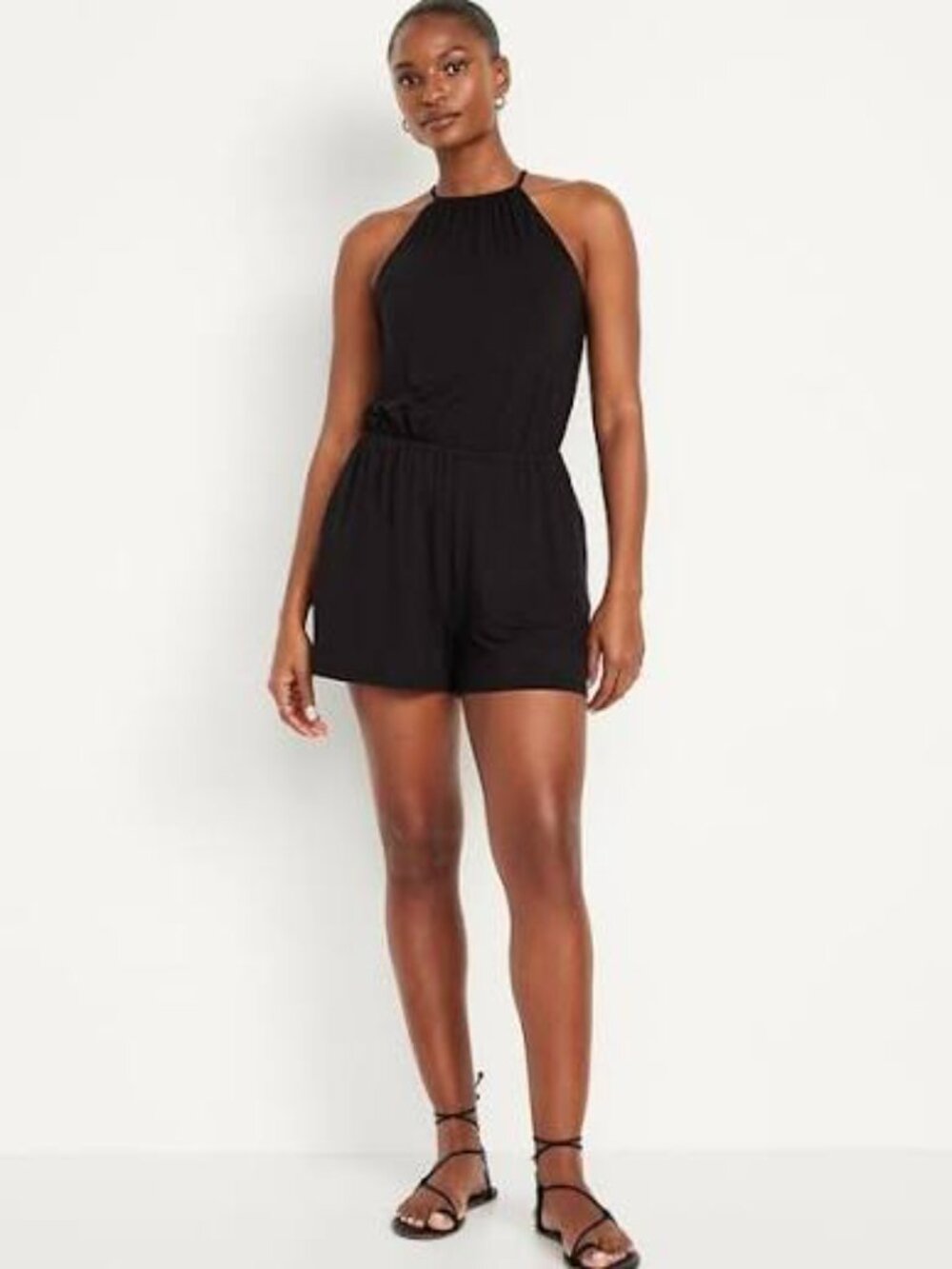 Old Navy NWT Black Jack 3 Inch Inseam Sleeveless Halter Style Romper